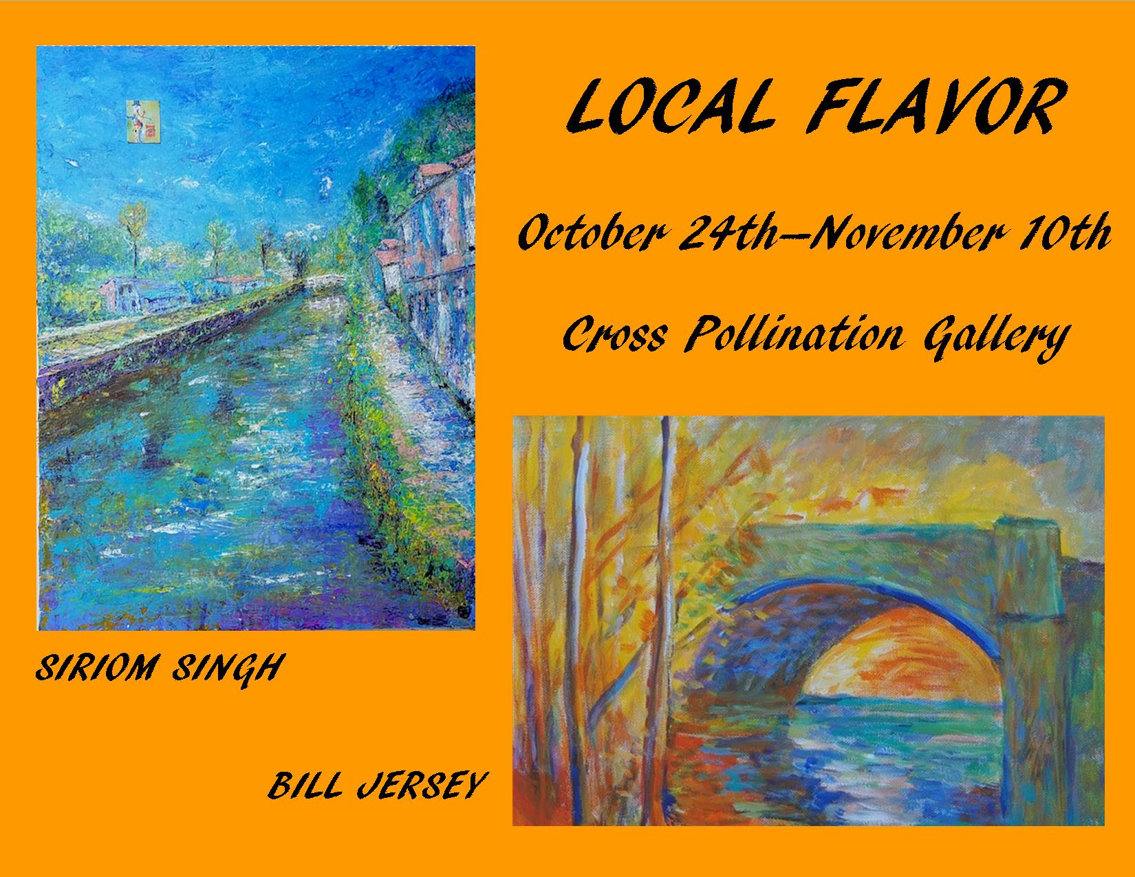 A poster for a local flavor cross pollination gallery