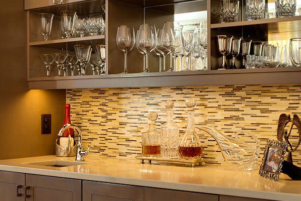 Kitchen Glasses and Wine — Countertop Specialists in Savannah, GA Kitchen Glasses and Wine — Countertop Specialists in Savannah, GA