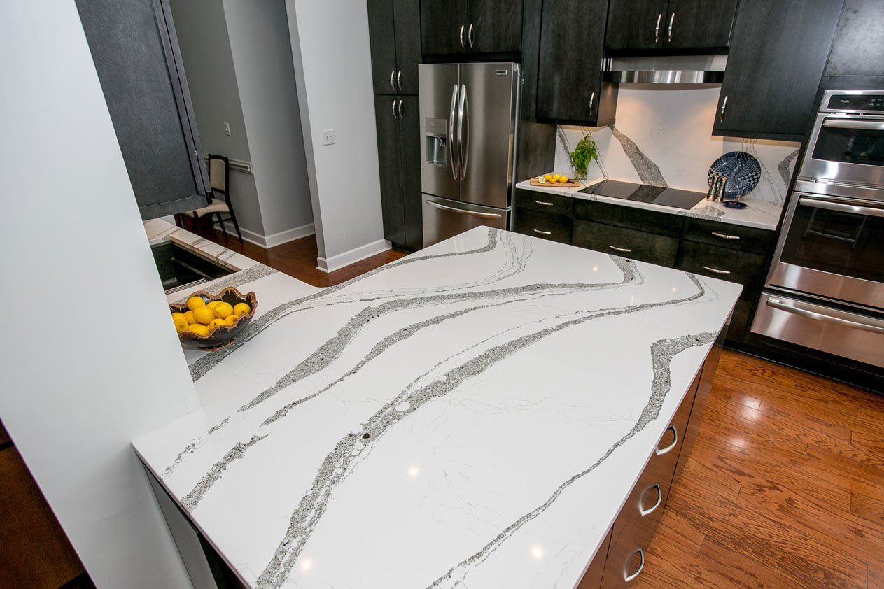 Elegant Countertops — Marble Stone Countertops with Cabinets in Savannah, GA
