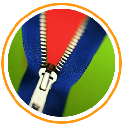 Chunky plastic zips