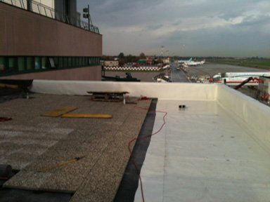 impermeabilizzazione tetto di edificio pubblico