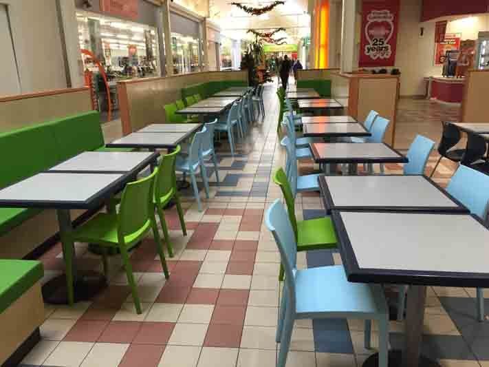 Seating space in a cafe