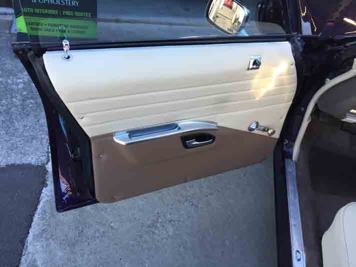 Upholstery work on a car in progress
