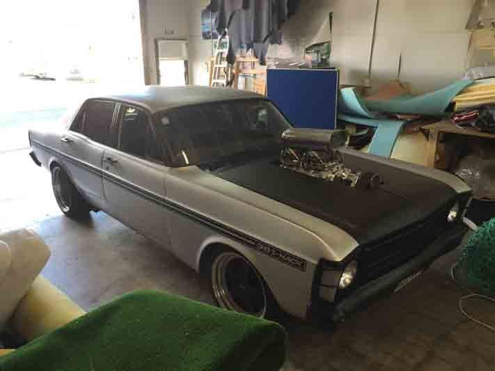 Automobile repair work in progress