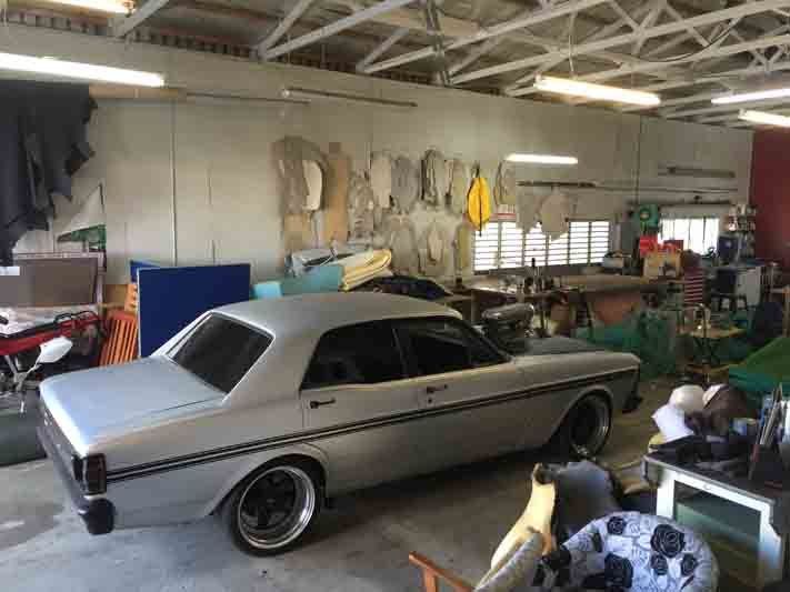 Automobile repair work in progress