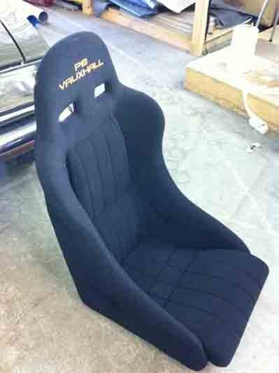 New upholstery on car seat
