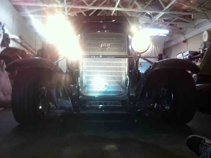 Front view of the automobile