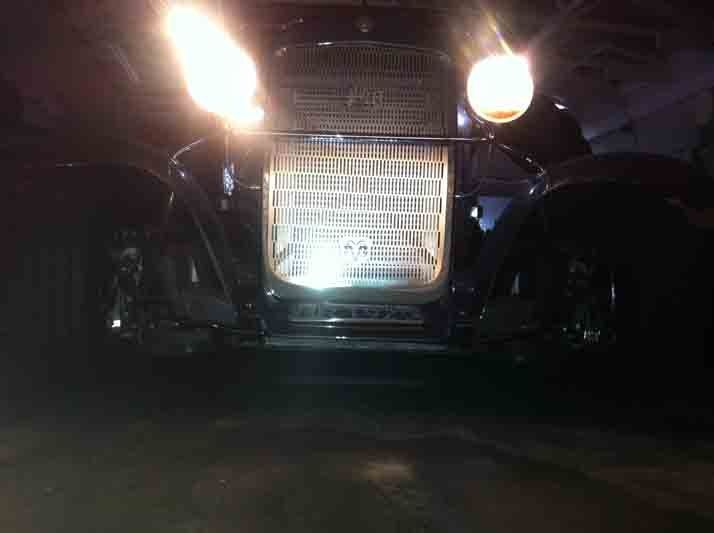 Front view of the automobile