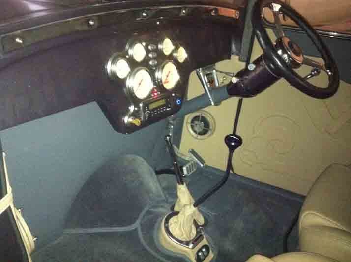 Interior view of the automobile