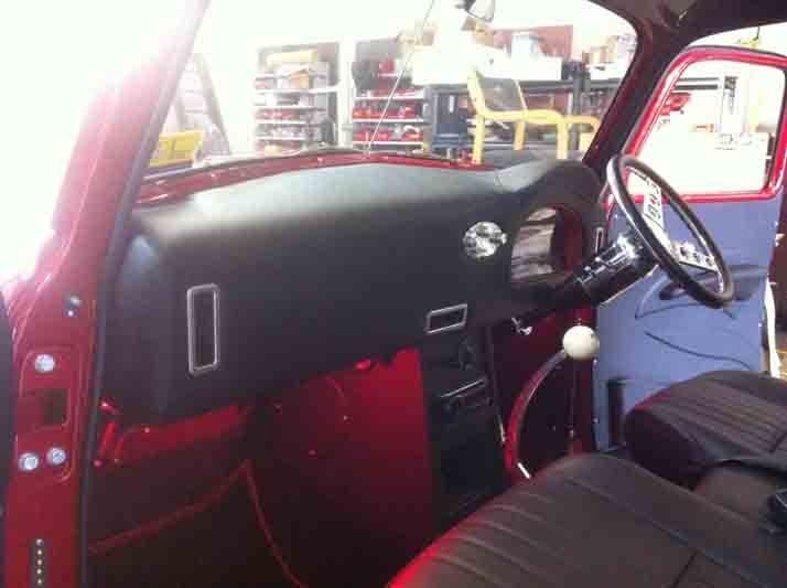Interior view of the automobile upholstery