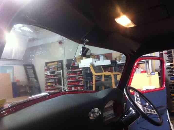 Interior view of the automobile upholstery
