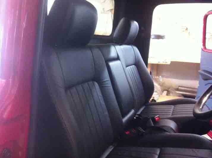 Interior view of the automobile upholstery