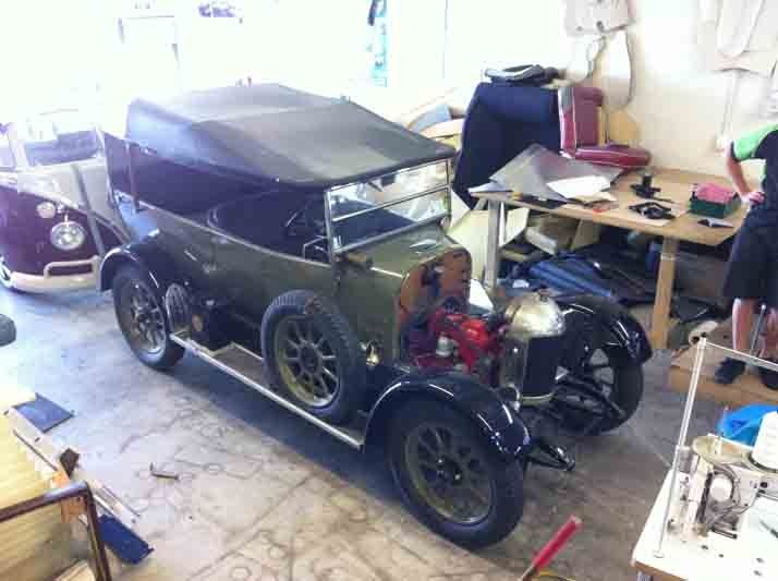 Side view of a classic automobile
