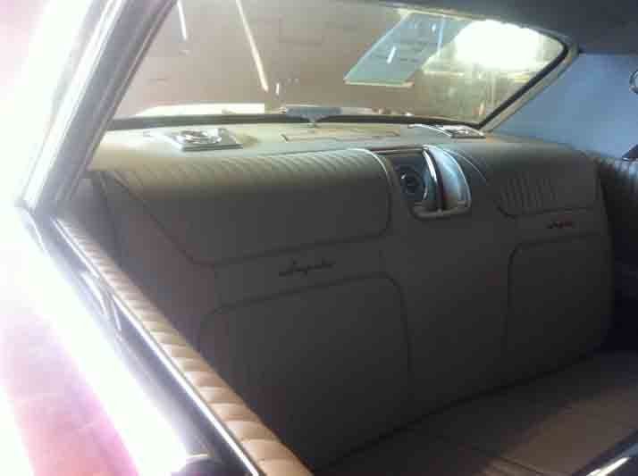 View of the replaced upholstery of a car