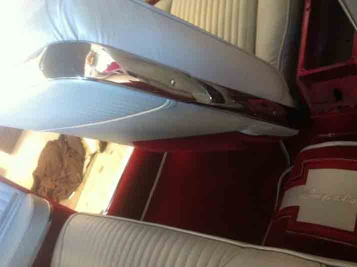 View of the replaced upholstery of a car