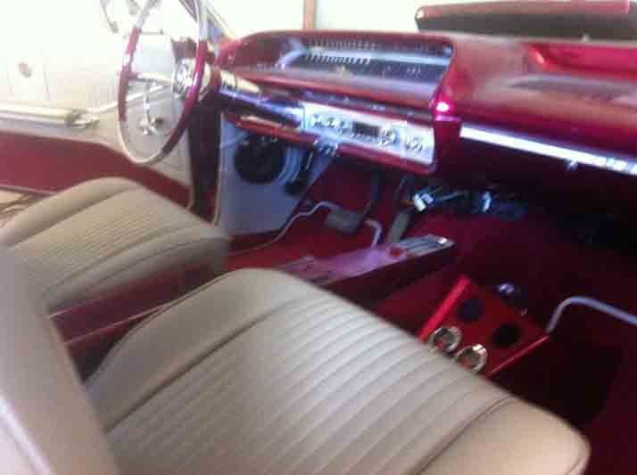 View of the replaced upholstery of a car