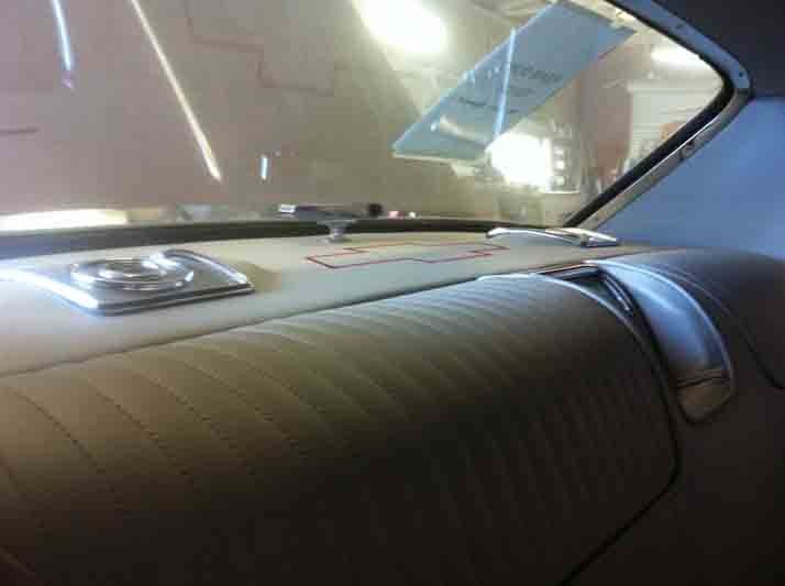 View of the replaced upholstery of a car