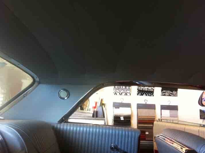 View of the replaced upholstery of a car