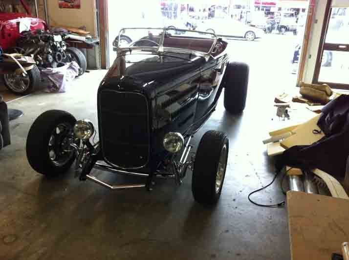 Automobile repair work in progress