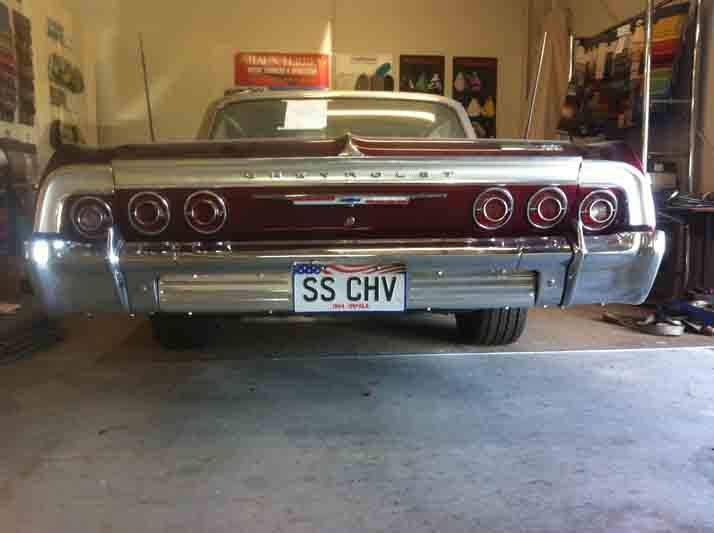 Rear view of a car after repair