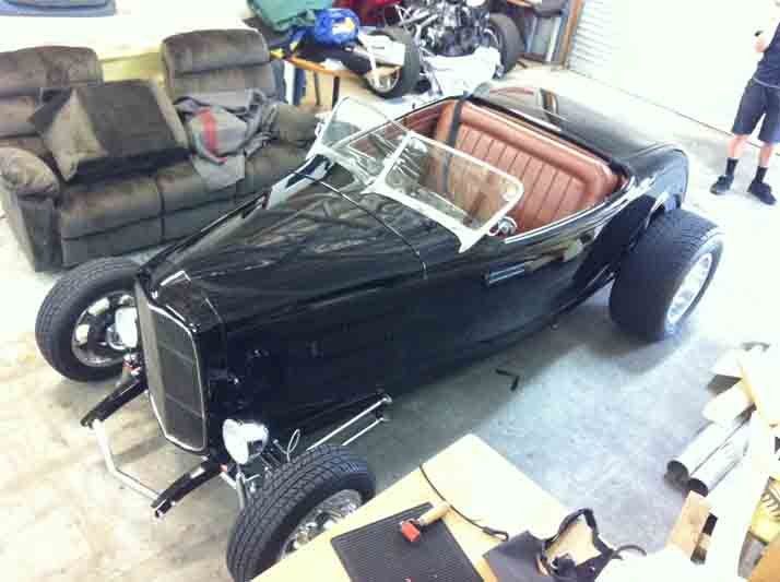 Automobile repair work in progress