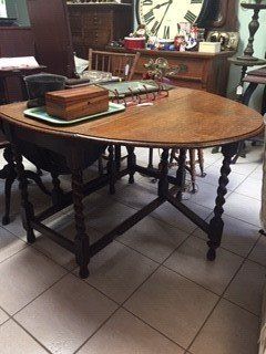 Oak Barley Twist Drop-leaf Table