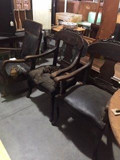 2 primitive Victorian rockers & 2 chairs