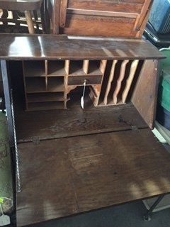 Oak Drop Front Secretary