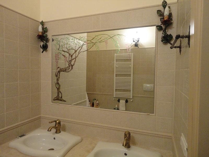 Specchio incassato e retrodecorato