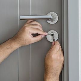 locksmith picking a lock