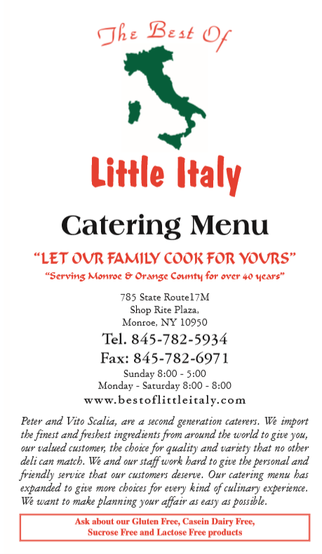 Click for PDF Menu