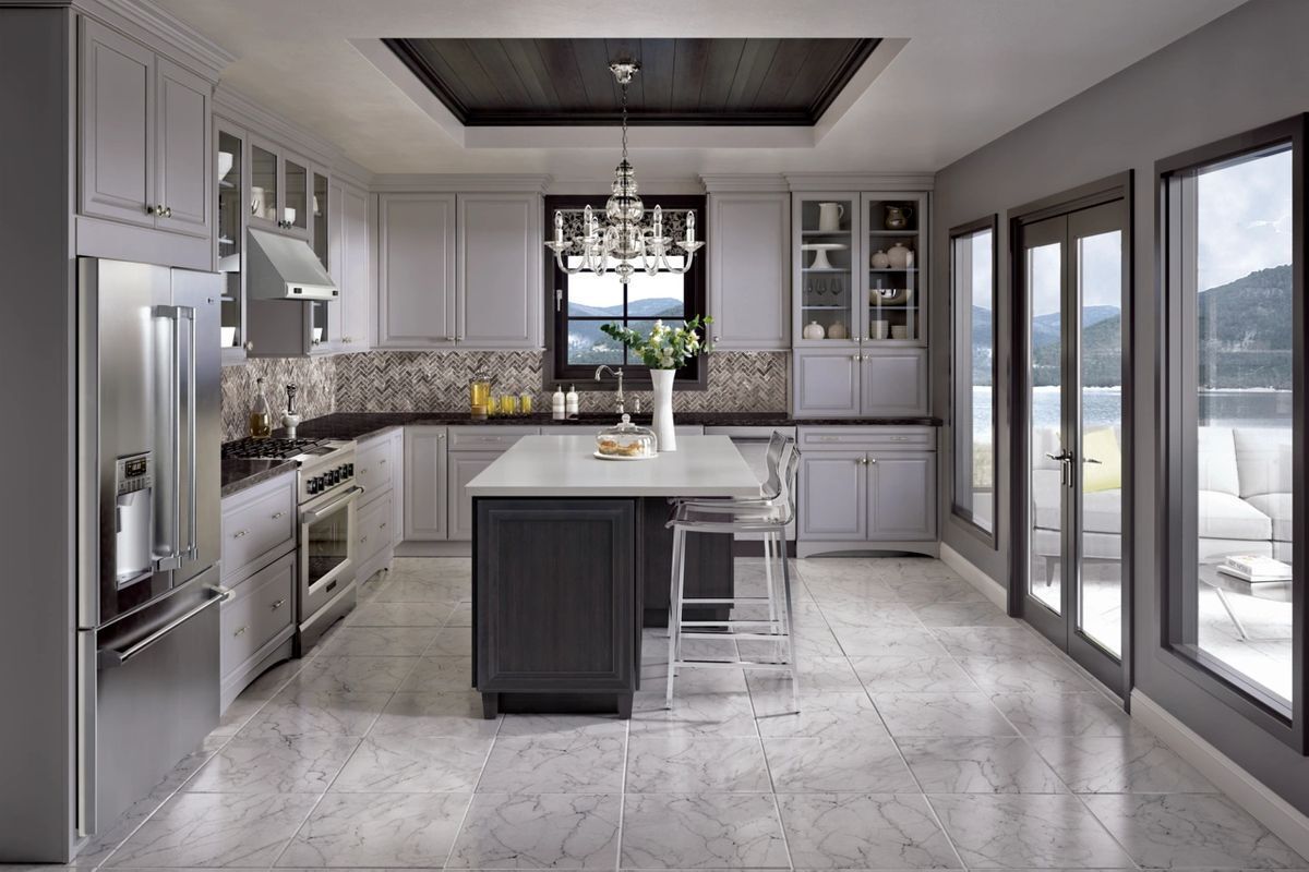 grey kitchen cabinets