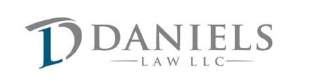 Daniels Law LLC Daniels Law LLC logo. Gray letters with blue letter