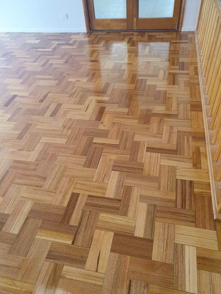 herringbone floor photo