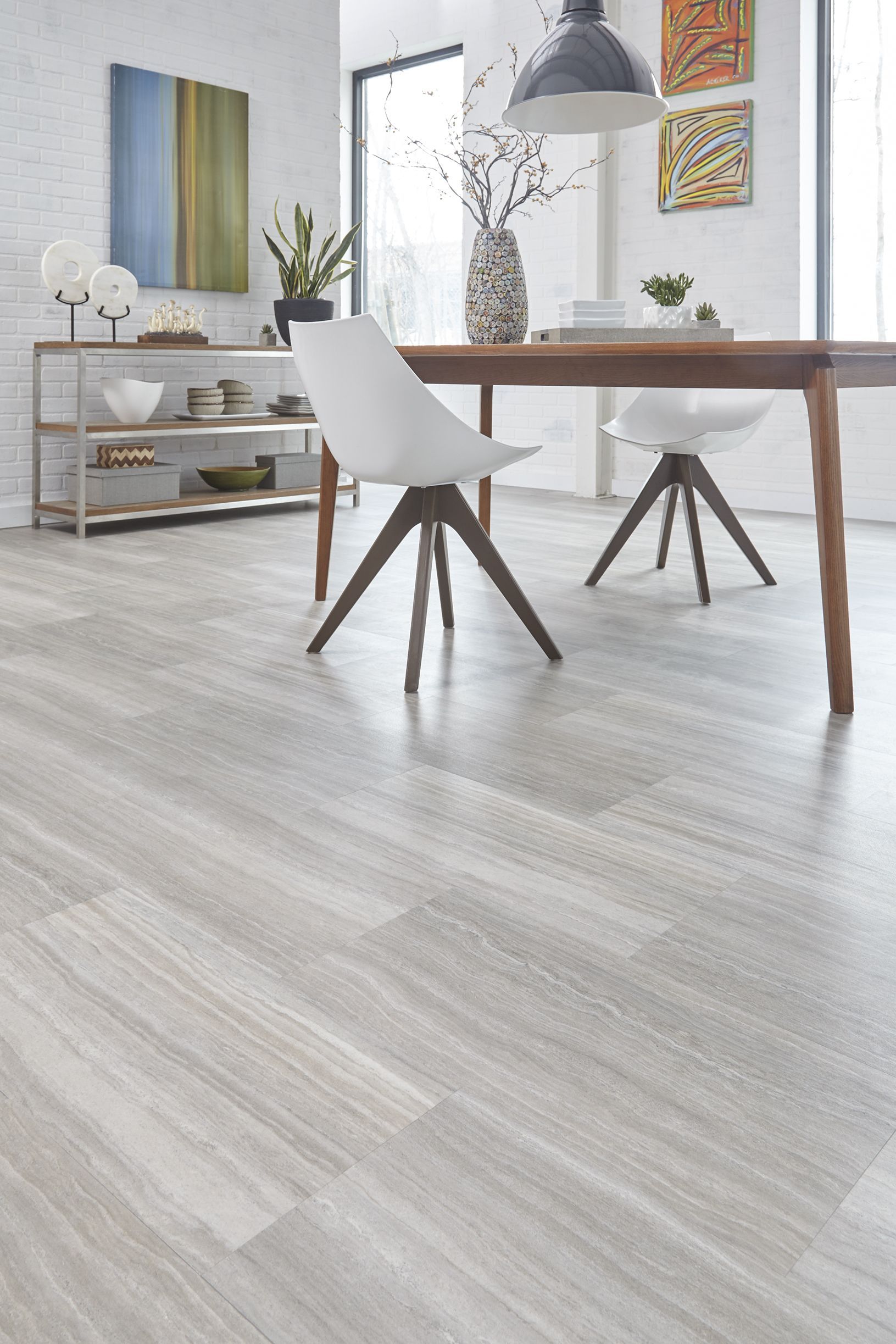 Modern Vinyl Sheet Flooring in Dining Room