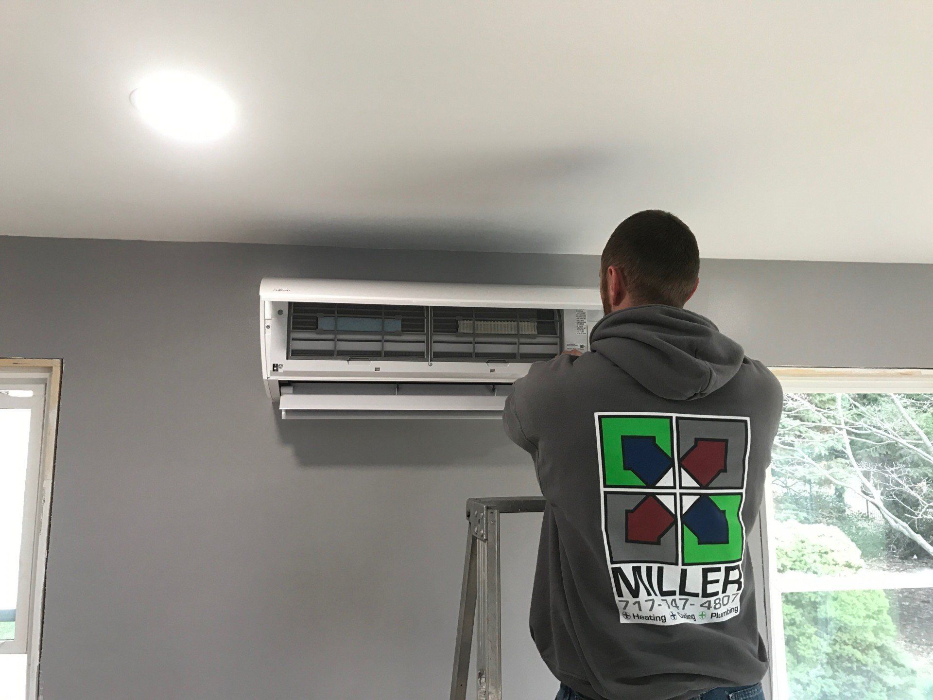 A/C Repair — Close Up View on HVAC Unit in New Freedom, PA A/C Repair — Close Up View on HVAC Unit in New Freedom, PA