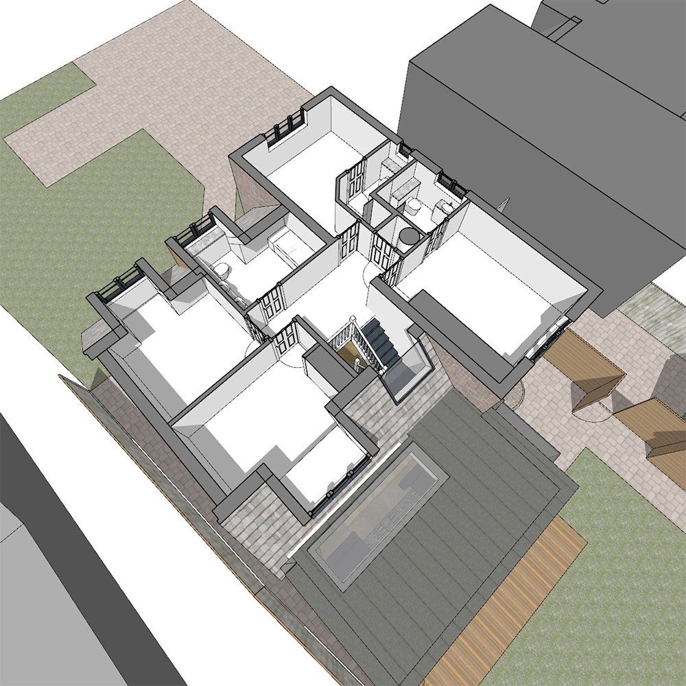 virtual 3D floor plan view of first floor