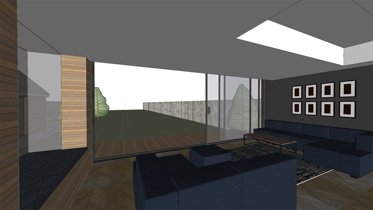 virtual view of large window by sitting area