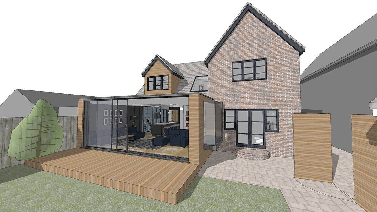 virtual view of home from backyard