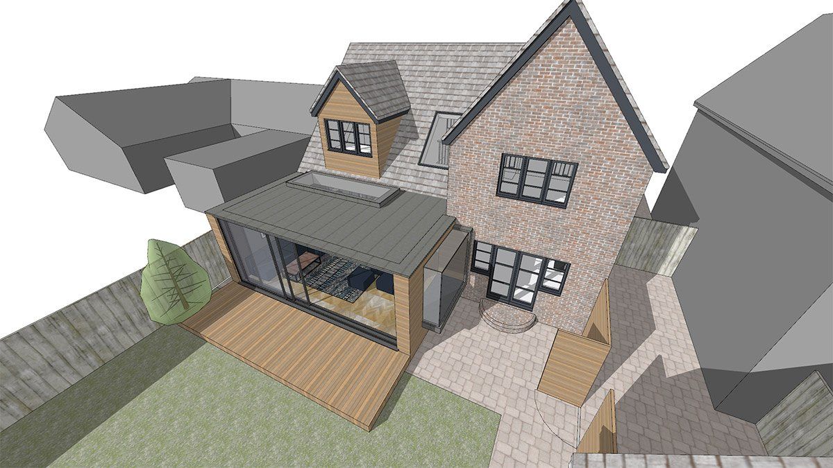 virtual view of home from backyard