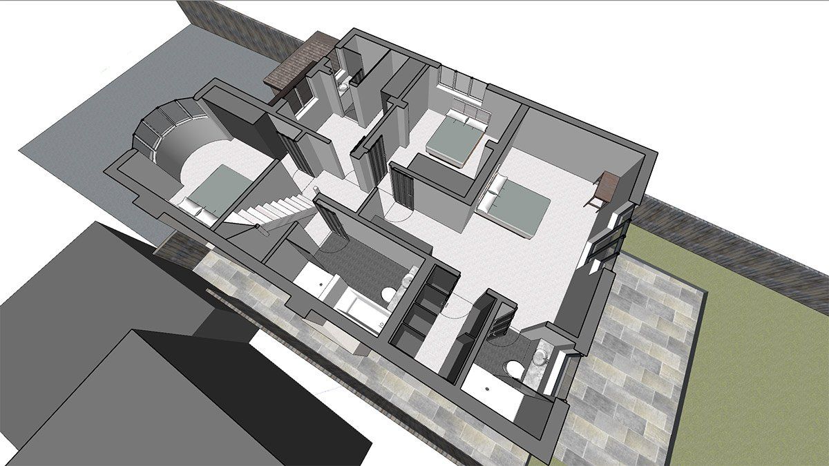 3D virtual floor plan of first floor
