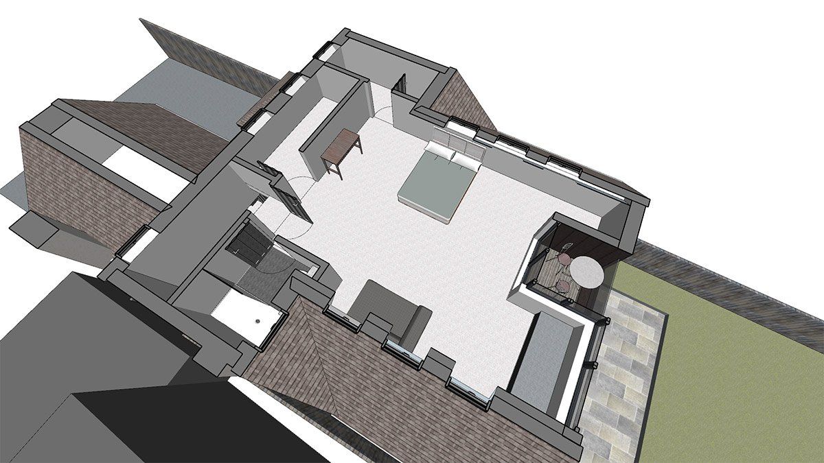 3D virtual floor plan of second floor