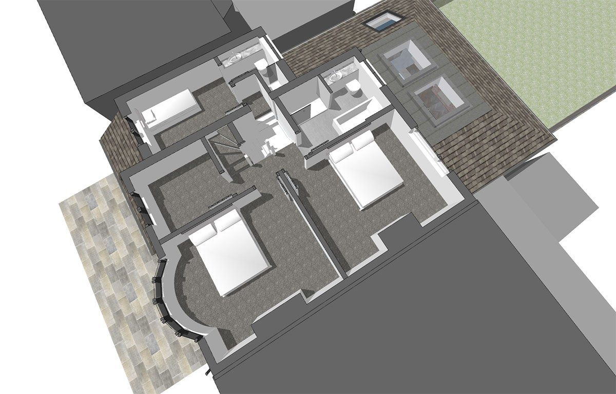 3d virtual floor plan of first floor