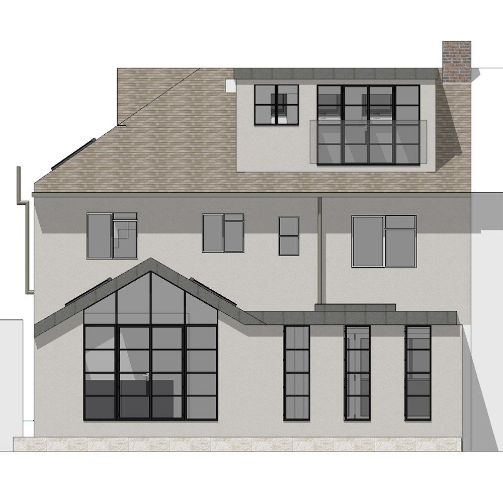 flat view of back of virtual home project