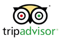 The tripadvisor logo is a black and white owl with two eyes.