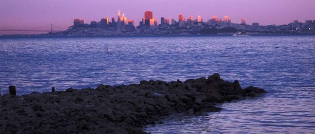 looking back at city