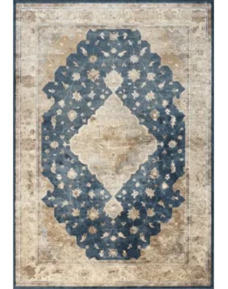 tappeto blu e beige