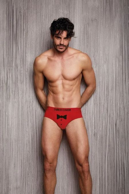 slip di cotone rosso per uomo