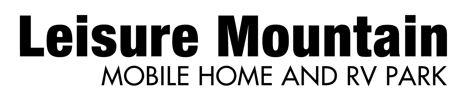 The logo for leisure mountain mobile home and rv park