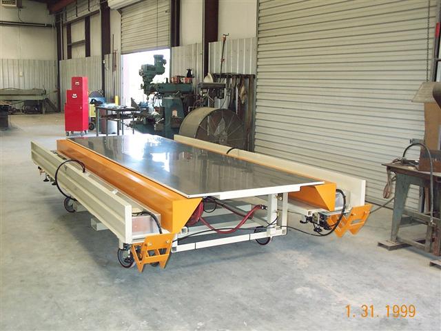 A photo taken on january 31 1999 shows a large piece of metal on a conveyor belt
